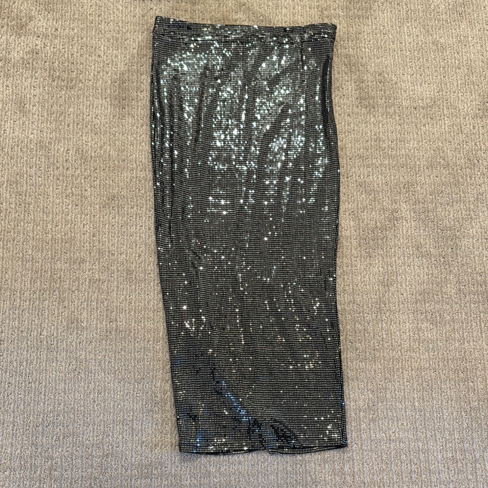 Sequin Black Two piece skirt set